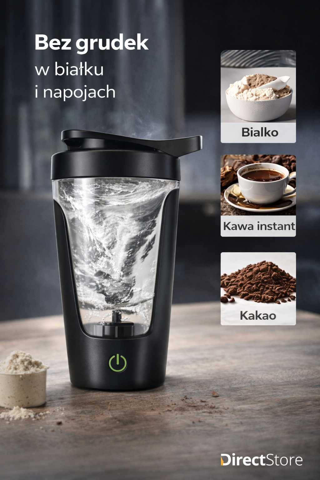 Elektryczny Shaker 450 ml – gładkie białko i kawa bez grudek w kilka sekund