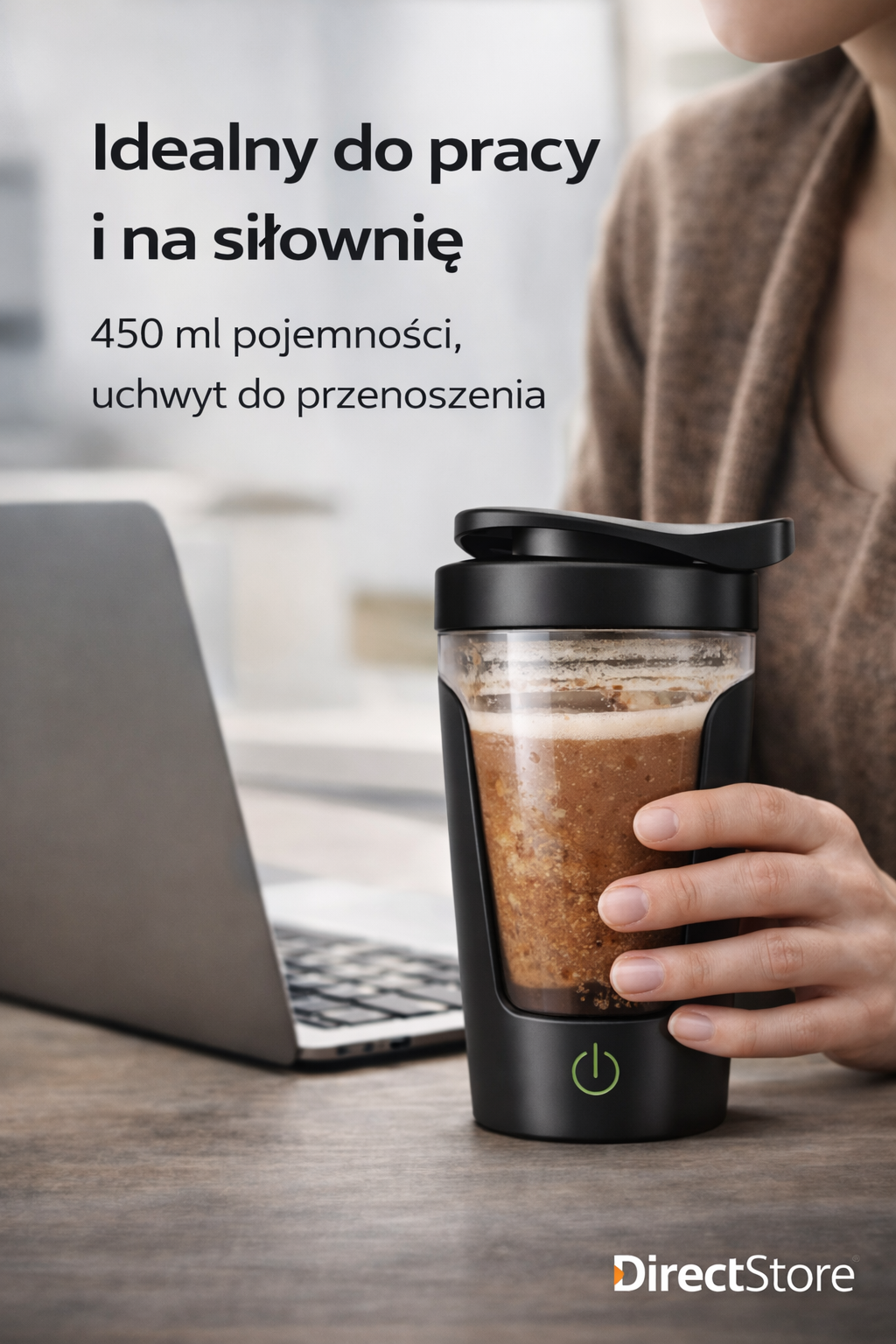 Elektryczny Shaker 450 ml – gładkie białko i kawa bez grudek w kilka sekund